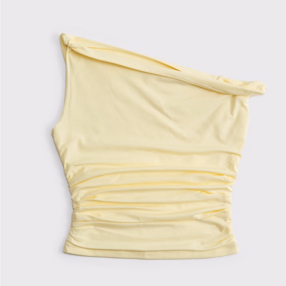 Abercrombie asymmetrical twist top in yellow